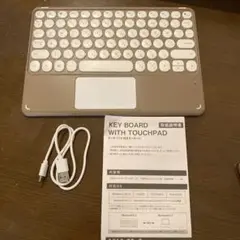 【外箱付き】3coins タッチパッド付きキーボード　ブラウン