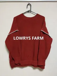LOWRYS FARM レッド編み地ニット長袖