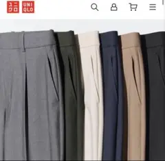 ユニクロ　タックワイドパンツ(S) レディース(灰色のみ1本)