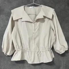 Hudson honey 長袖ブラウス ベージュ Lサイズのサムネイル