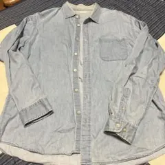 GU デニムシャツ・長袖・ライトブルー XL