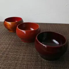 新品・未使用】鎌倉彫 陽堂 鎌倉華塗 汁椀 夫婦椀 2個セット 朱 黒