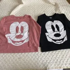 ミッキーマウス 長袖Tシャツ 2枚セット