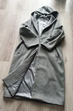 【未使用/美品】Narcissus ウール混 ライナー付パーカーコート グレー