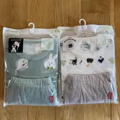 UNIQLO 半袖パジャマ 110cm おにぎりぼうや＆めがねうさぎ