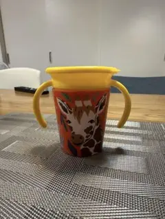マンチキン　ミラクルカップ キリンデザイン オレンジ イエロー