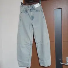 『新品未使用』GU　 バレルレッグジーンズ　 Sサイズ　ブルー