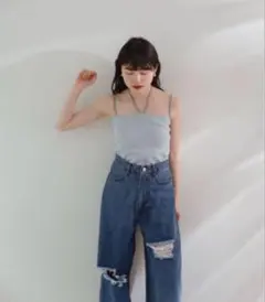 新品未使用 Kastane Miller別注/カップ付 コットンチョーカーキャミのサムネイル
