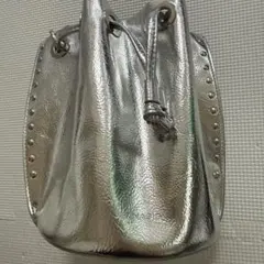 JEANASIS 巾着型ショルダーバッグ シルバー スタッズのサムネイル