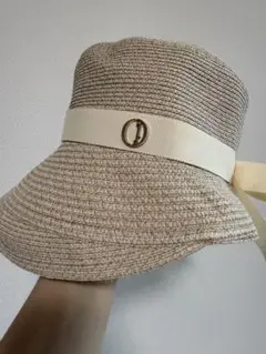【未使用】 帽子　麦わら帽子　シャポー ド オー　帽子　カシラ　帽子 Chapeaud'O シャポードオー 麦わら帽子 ストローハット リボン