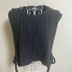 GUケーブルサイドリボンニットベスト　S