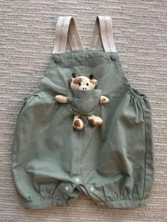 【新品、タグ付】サロペット グリーン 80 Cottoli
