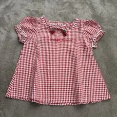 BeBe ギンガムチェック ワンピース 90 2着セット 双子 ピンク - メルカリ