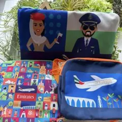 【新品未使用品】Emirates エミレーツ航空 リュック　ポーチ 3点セット