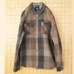 USA VANS ヘビーフランネルチェックシャツ メンズXL ブラウン aw23