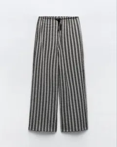 新品　ZARA テクスチャー　ジャカード パンツ M
