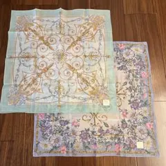 新品！ CELINE 花柄 アンティーク ハンカチ 2枚セット 約47×47cm