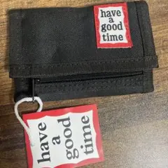 ブラック 三つ折り財布 have a good time