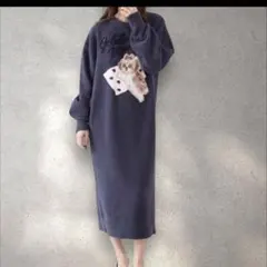 ジェラピケ　シーズー　ルームウェアロングワンピース