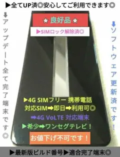 一押し➜１台限定⭐希少！概ね美品⭐ドコモ SH-02L➜SIMフリー！