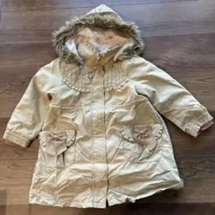 ベージュ フード付きコート　110 anyfam