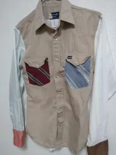 Re DeNiM Wrangler USA製 パッチワーク シャツ