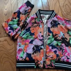 リバーシブル ブルゾン 花柄 シルバーのサムネイル