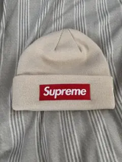 Supreme Box Logo Beanie ニット帽 ベージュ - メルカリ