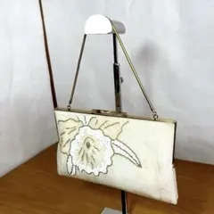 ビーズバッグ がま口 ハンドバッグ 花柄 フォーマル 和装
