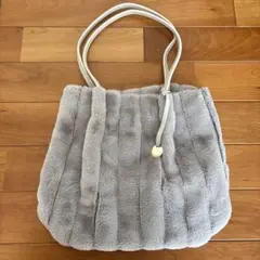 OPAQUE.CLIP グレー ファートートバッグ