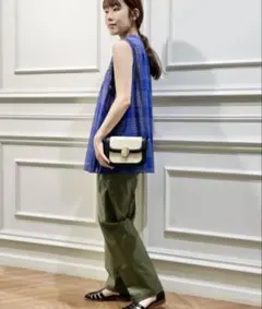 TOMORROWLAND バックサテンミリタリーパンツ カーキ