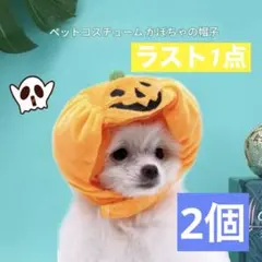 ペット用 かぼちゃ 被り物 S ハロウィン コスプレ コスチューム 犬 猫 帽子
