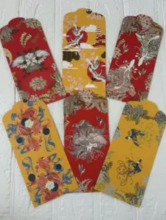 和柄ポチ袋　6種類×各2枚　封筒　お正月　お年玉