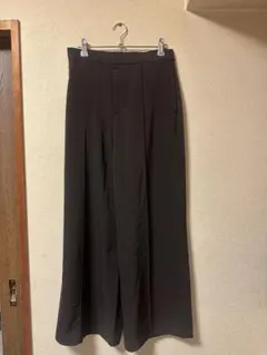 UNIQLO ミドルブラウン ワイドパンツ M オフィスカジュアル
