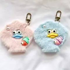 ミニフレッシュシェルモンスター ぬいぐるみ キーホルダー モコモコ 2点セット