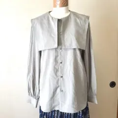 ロペピクニック　グレー 長袖シャツ　ブラウスM〜Lサイズ