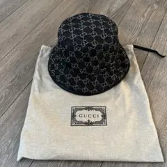 新品　GUCCI バケットハット ブラック GGパターン