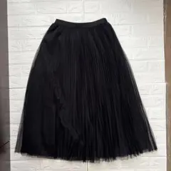 GLACIERブラック プリーツスカート Lサイズのサムネイル