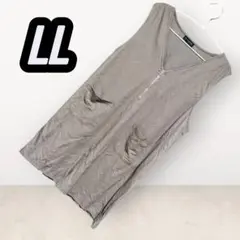 LLサイズ ノースリーブチュニック ジッパー付き
