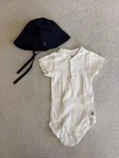 PETIT BATEAU ロンパース 帽子 セット プチバトー ボディスーツのサムネイル