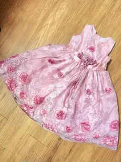 A*★様 キッズ ドレス ピンク お花 リボン 刺繍 スパンコール 5歳～7歳のサムネイル