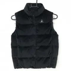 【美品】ルコック ダウンベスト 黒 ベロア レディース M ゴルフウェア