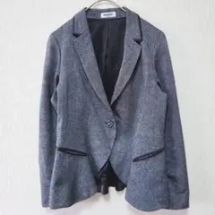 【HIROKO BIS】（L）ツイード調テーラードジャケット/パイピング/上品のサムネイル
