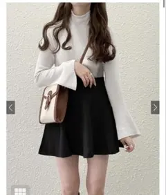 【未使用】 GRL ハイネックベルスリーブリブニットトップス [k9064b]