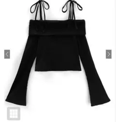 GRL リボンオフショルダーリブトップス [dk1375]