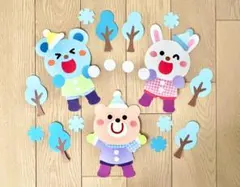 壁面飾り　冬　雪遊び　雪だるま　雪合戦　2月　保育園　幼稚園