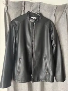 ブラックレザーシングルライダースジャケット