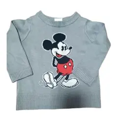 ミッキーマウス ニットトレーナー グレー