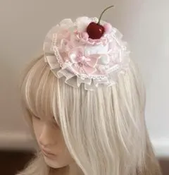 さくらんぼ ケーキ 風 ヘアクリップ 帽子風 ヘッドドレス ロリータ ヘアアクセのサムネイル