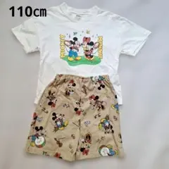 110㎝ディズニーミッキーミニーマウス　tシャツ短パンセット パジャマ
